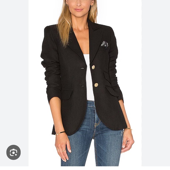 Smythe Dandy Linen Blazer Black size 10 - Picture 12 of 15